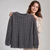 Coral Fleece Jacquard Pajamas Set Women Autumn Winter Fleece Thickened Warm Crew Neck Cable Knit Loungewear Wearable Outside