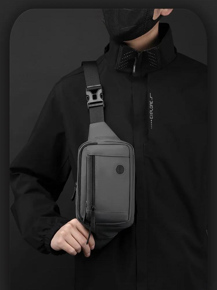 New Fashion Men's Waist Bag Waterproof Nylon Chest Pack for Cycling Outdoor Travel Casual Sports Sling Shoulder Bag