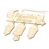 Wooden Eid Mubarak  ing Pendant Ramadan   Pattern   Crafts Ornament with Rope Festival Decoration