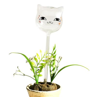 Katze Pflanze Bewässerungskugel Klares Glas Automatische Bewässerungskugel Pflanzgefäßeinsatz Niedliche Kätzchenform Bewässerungskugeln für Zimmer- und Außen-Topfpflanzen