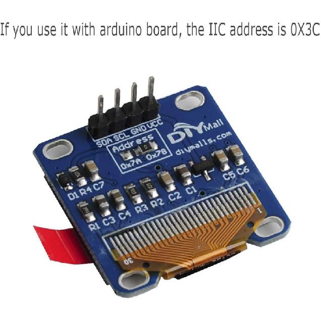 0.96 Inch Blue Yellow OLED Display Module I2C Serial 128x64 SSD1306 IIC Screen Board for Arduino Raspberry Pi 51 Msp420 STIM32 SCR Micro:bit (Pack of