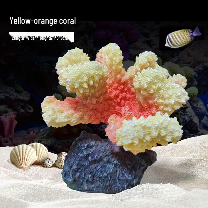 Aquarium Resin Coral Ornament Set: Simulated Coral Tree & Fish-Shrimp Hiding Decoration for Saltwater Tanks