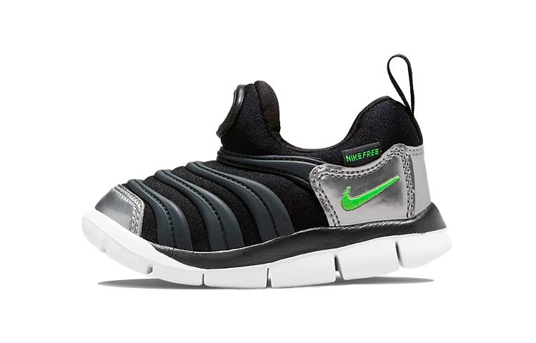Nike Dynamo Free Abrasion Resistant Low top Toddler Shoes Black Green 21