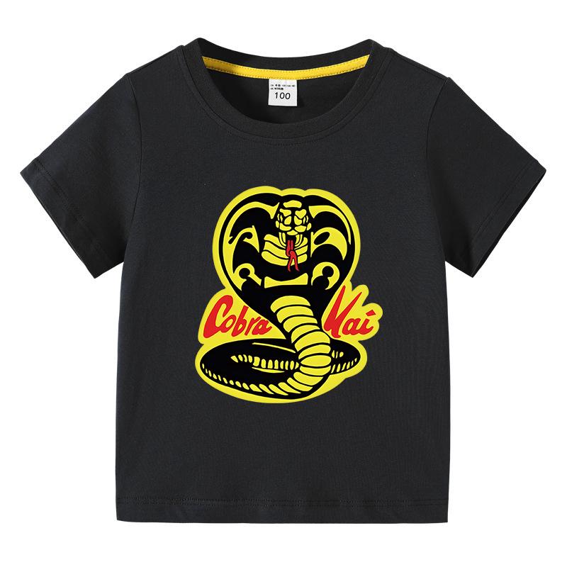 Cobra Kai Printed Summer Chlidren Tshirt Boys Girls ONeck Short Sleeve Tees Kids Pure Cotton Clothing Baby Boys Gift