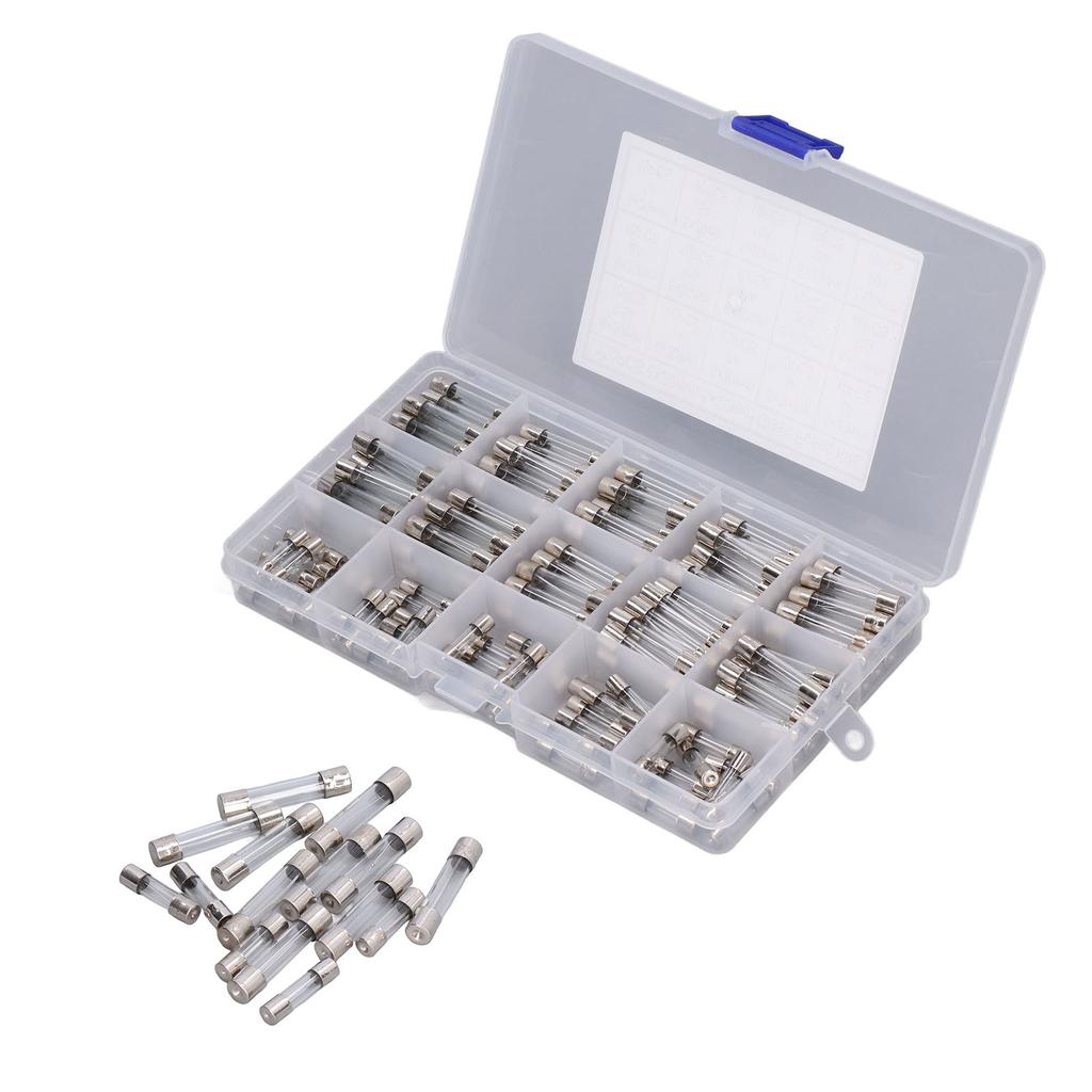 150 stk glasssikringer legeringsrørsikring assortert sett for husholdningsapparater 15 forskjellige modeller