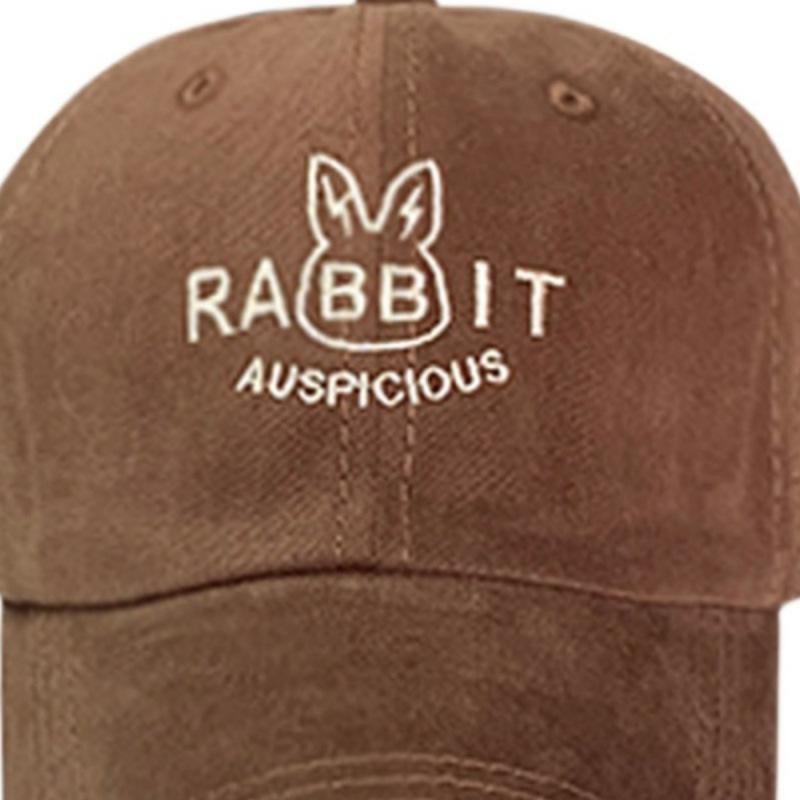 Spring New Letter Rabbit Cap Female Trend Brand Brown Hat Face Small Baseball Cap