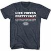 Ferris Bueller's Day Off Life Moves Fast Marineblauw Heather Volwassen T-shirt Heren Dames T-shirts Top