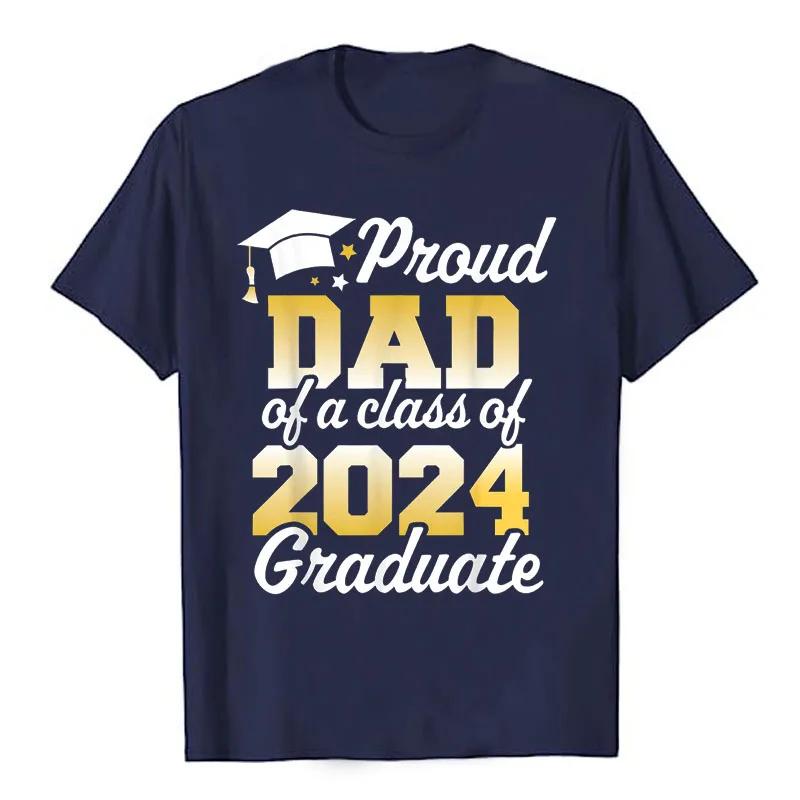 Proud Mom of A Class of 2024 Graduate Mother Senior Family T-Shirt Funny Dad Aunt Uncle Grandma Grandpa Sister Brother Tee Tops