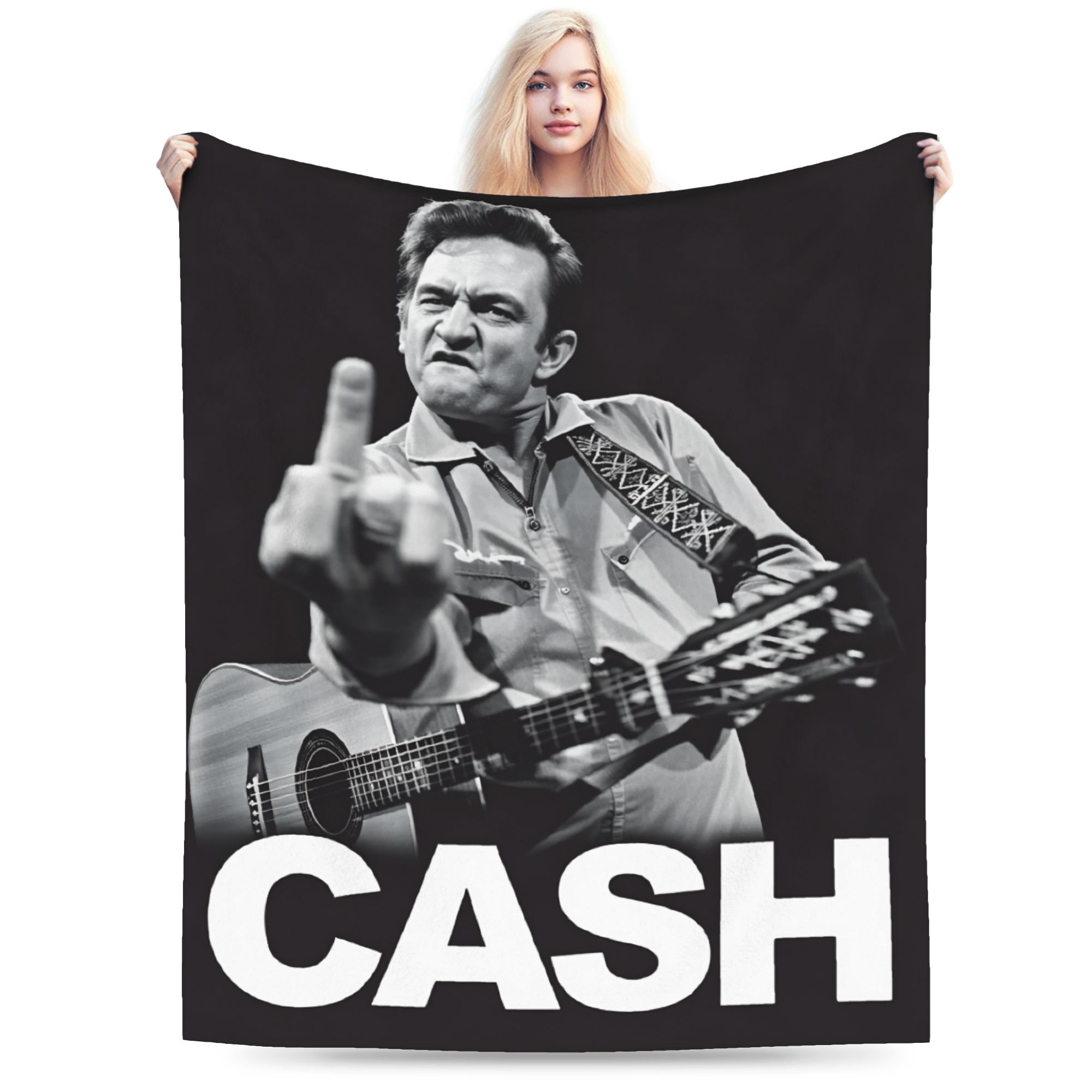 

The Retro Johnny Cash Photo Gift Plush Blanket Kids Flannel Throw Blanket For Couch Chair Warm Soft Quality Bedspread Gift 30x40in