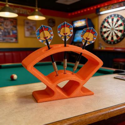 Dart Storage Rack 3 Fully Assembled Steel Soft Tip Dart Holder Heavy Duty Space Saving Tabletop Dart Organizer Stand