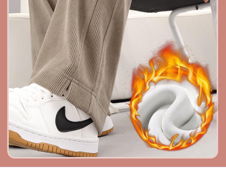 Women's Fleece-Lined Narrow Leg Trousers - Autumn/Winter 2024 Wide Leg Petite Sport Casual Pants