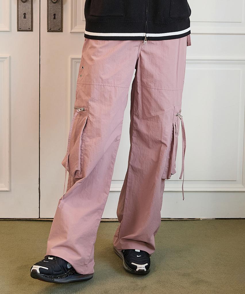 WAIKEI Nylon Cargo String Pants Dust Pink