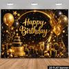 2D Sparkle Black Gold Cake & Champagne 2D Flat Backdrop