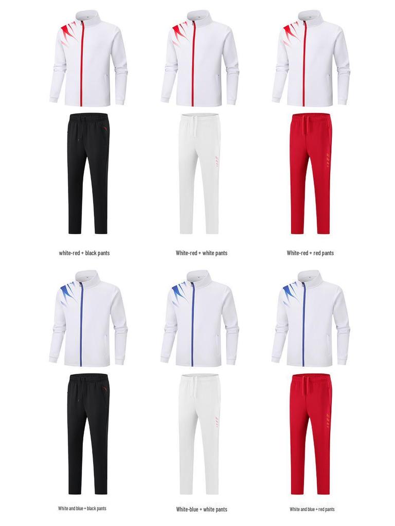 Unisex Stand-up Collar Sports Jacket and Hoodie Set