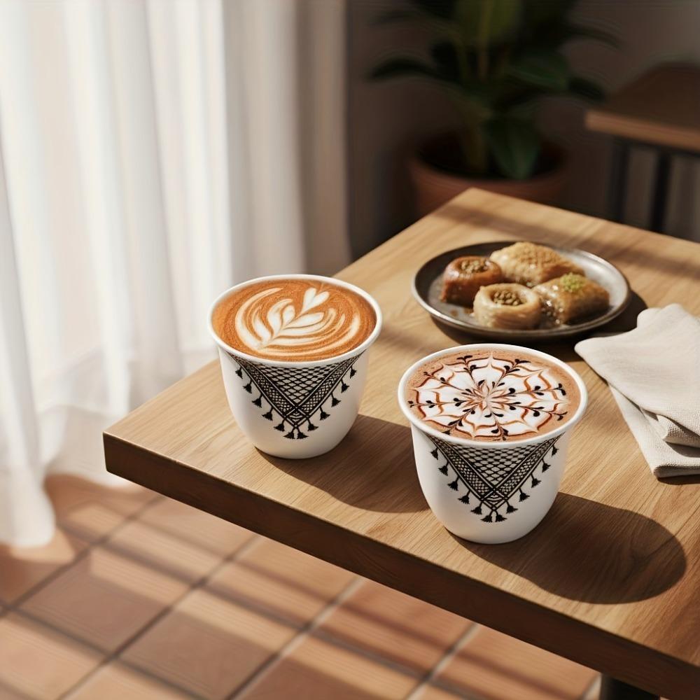 Set da 6 Tazzine da Caffè Espresso Vintage 70 ML Tazza da Tè Tazza da Caffè Turco Creativa Caffetteria