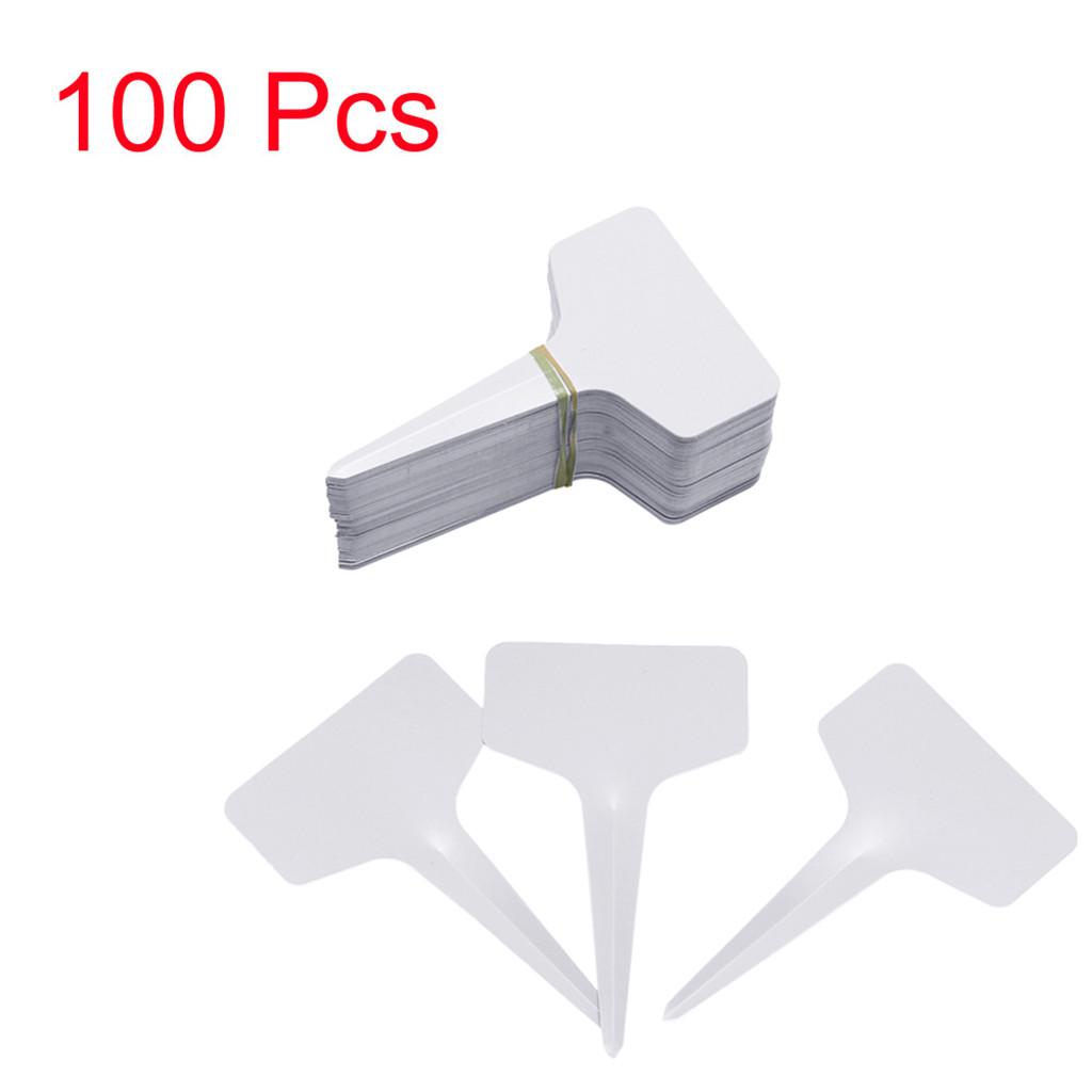 100PC Plastic Plant T-type Tags Markers Nursery Tray Garden Labels