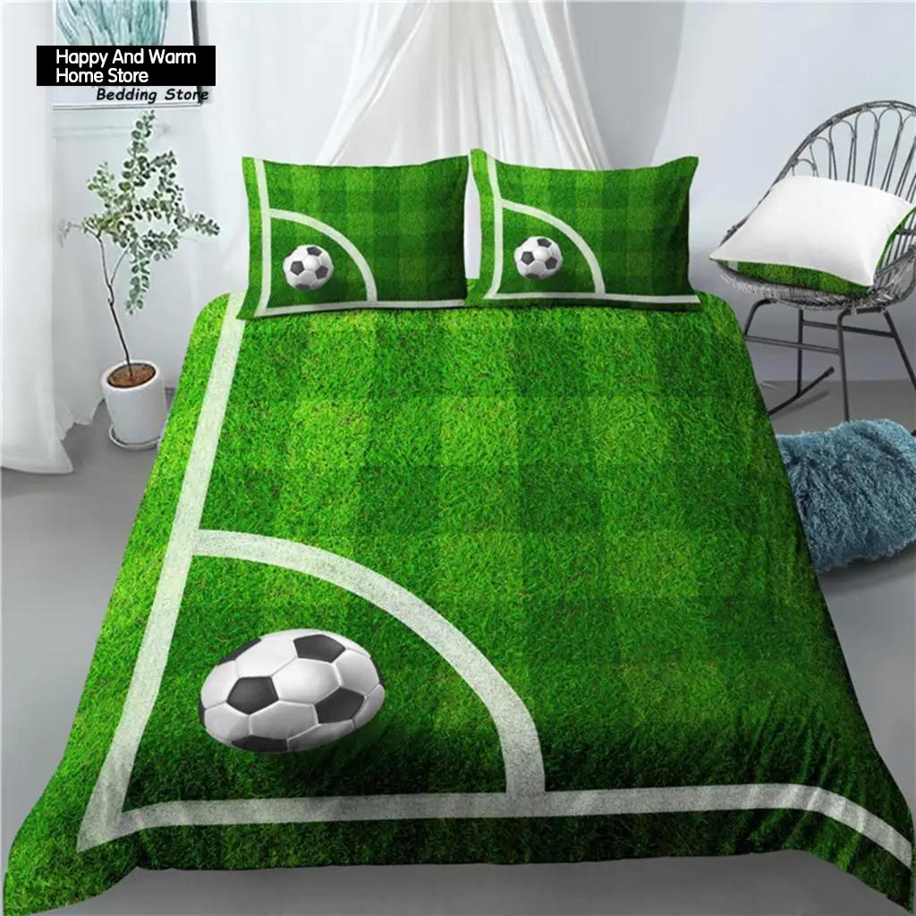 

Домашняя жизнь Роскошь 3D Футбольное поле Принт 2/3 шт Мягкий пододеяльник и наволочка Постельное белье для мальчиков Queen и King Размер EU/US/AU EU single(135x200cm)