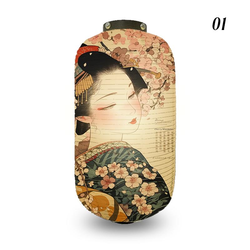 Traditional Style Cloth Lantern Japan Ukiyo-e Geisha Painting Lanterns Izakaya Sushi Shop Restaurant Party New Year Decoration