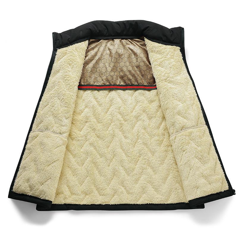 Plus Size Cotton Vest Men Plus Velvet Padded Warm Autumn and Winter Wear Vest Jacket Coat Fat Fat Guy.