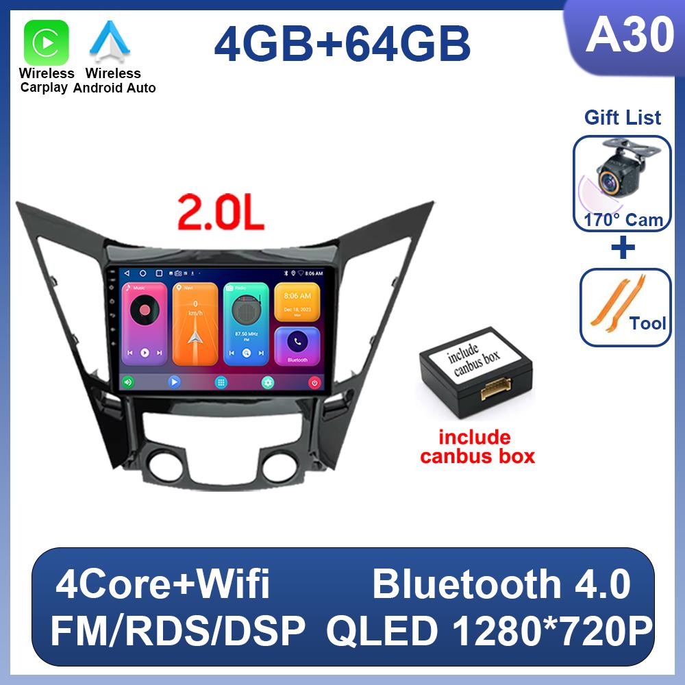 For Hyundai Sonata 6 YF 2009 - 2015 Android 14 Car Radio Multimedia Video Player GPS Navigation AI Voice 4G CarPlay Head Unit