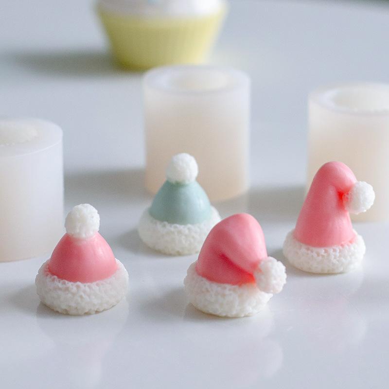 Creative Christmas Hat Candle Silicone Mold DIY Geometry Candle Making Resin Soap Mold Christmas Gifts Craft Supplies Home Decor