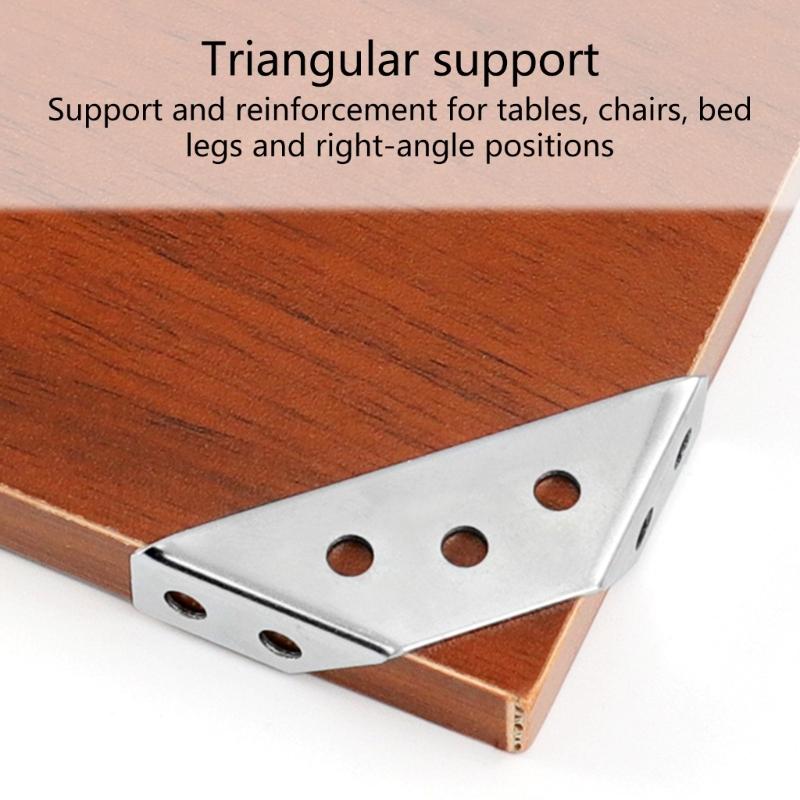 10Pcs Stainless Steel Furniture Corner Connector Shelf Brackets Cabinet Support Fixing Frame Corner Brace Enduring