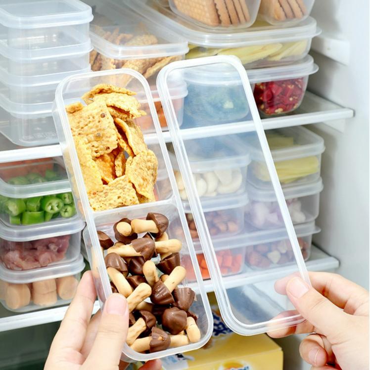 Narrow-slit Refrigerator Compartment Fresh-keeping Box, Fruit and Vegetable Frozen Meat Packing Box, Food Storage Box
