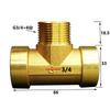 Raccordo a T a 3 vie in ottone DN20 3/4" BSP femmina su maschio, adattatore di accoppiamento per acqua, carburante, gas