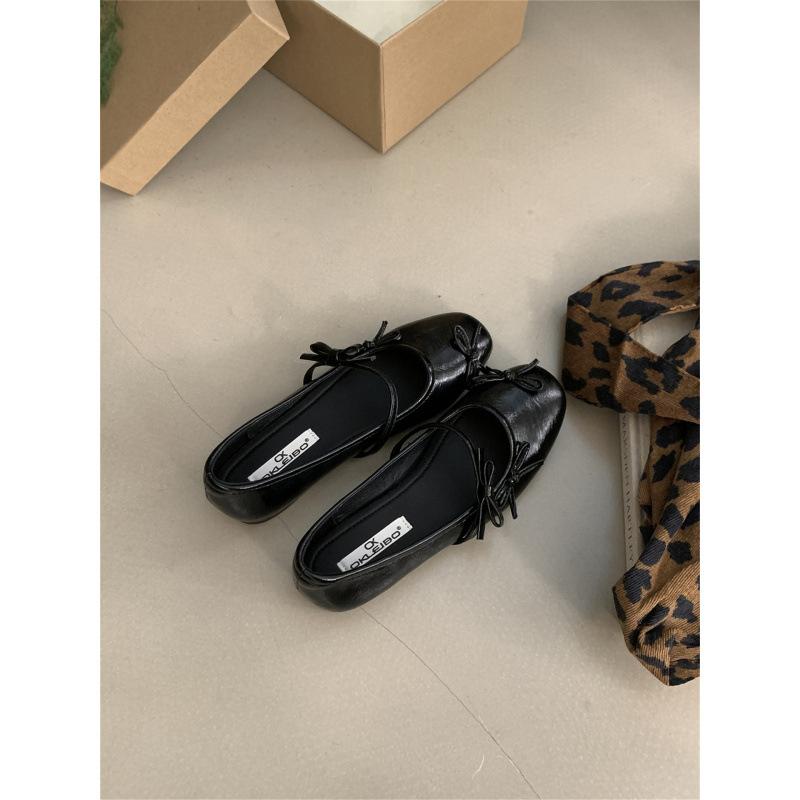 Sanfte Abendbrise mit Rock Mary Jane Schuhe Mädchen 2025 neu Nische Schleife Ballerinas Fee Einzelne Schuhe