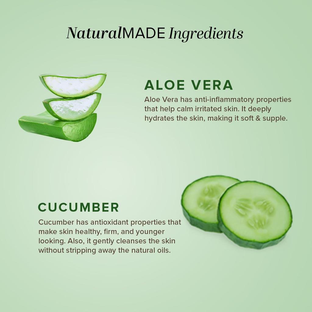 Khadi Natural Cucumber & Aloe Vera Cleansing Milk 210ml | Makeup Remover for Nourished, Toned Skin | Rich Antioxidants, All Skin Types