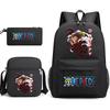One Piece Luffy Anime Print Student Backpack Set 3 In 1 School Bag for Boys Girls with Pencil Case Tote Shoulder Bag