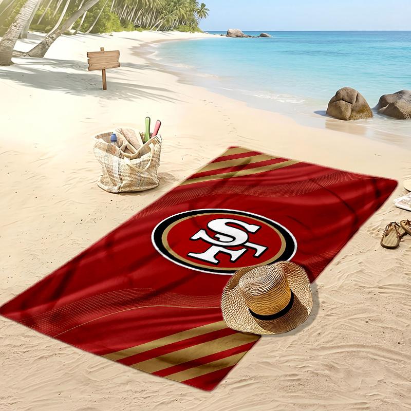 Asciugamano da Spiaggia Stampa San Francisco 49ers Morbido Portatile Asciugatura Rapida?Asciugamano Asciutto Per Piscina Vacanza Estiva Sport all'Aperto