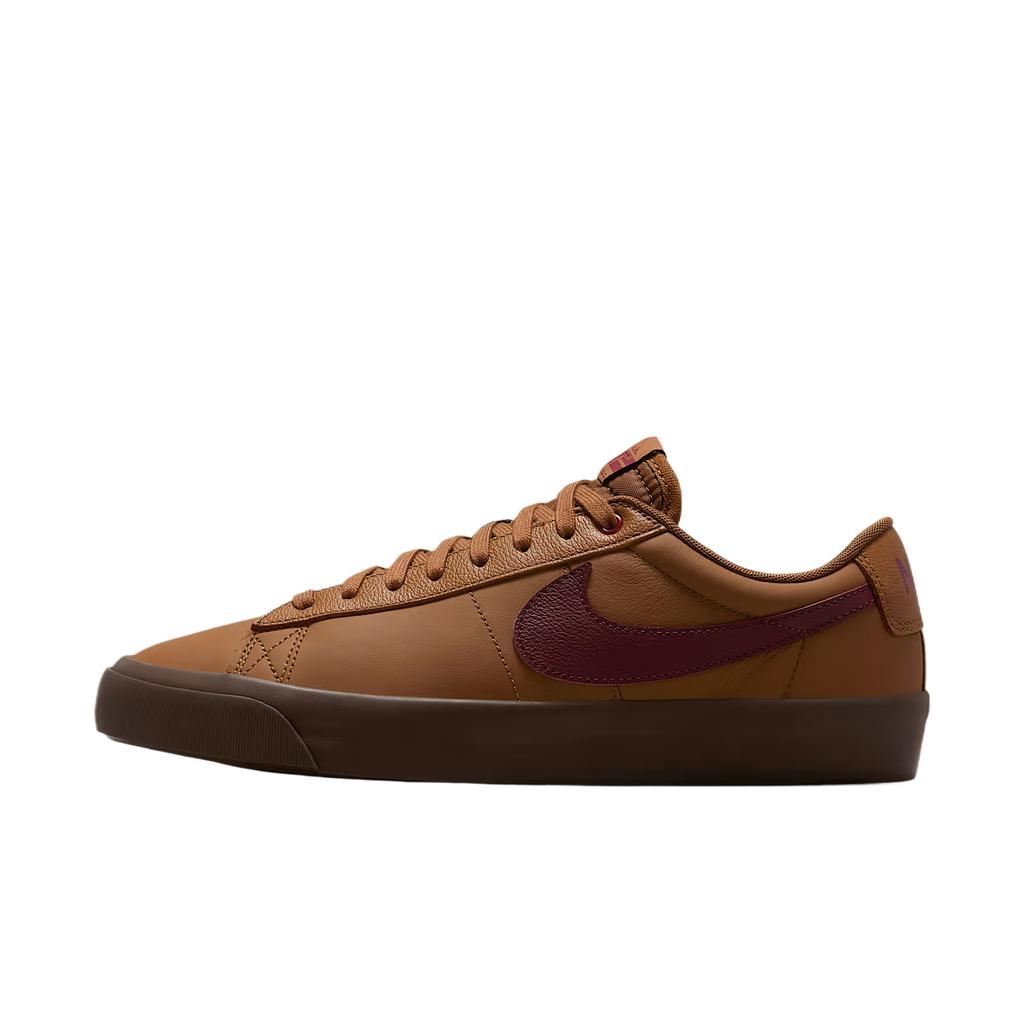 Nike Zoom Blazer Low Pro GT SB Light British Tan Dark Team Red Men Sneakers Brown Gum-Yellow DV1226-200