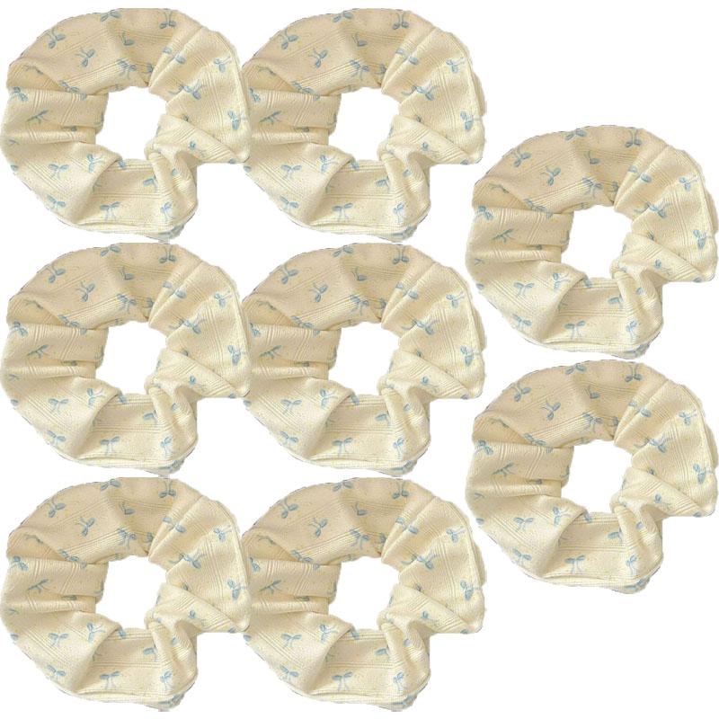 Retro American Bear Hair Ring Women Floral Bow High Elastic Scrunchie Simple Hair Accessories