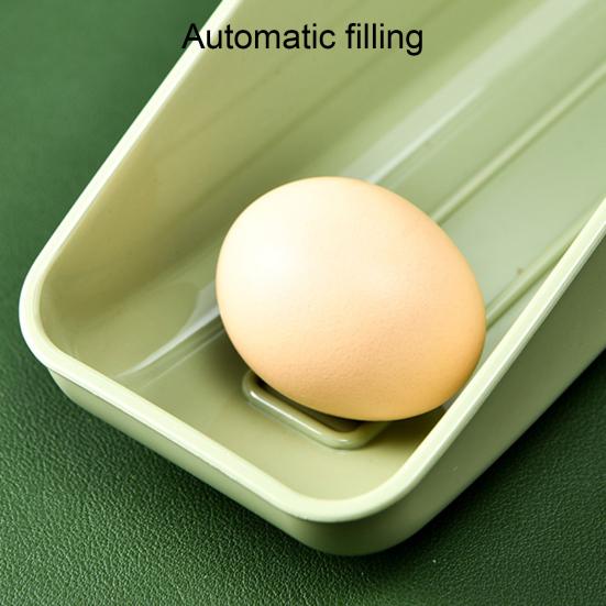 Automatic Rolling Egg Storage Box Slant Design Plastic Kitchen Containers Egg Tray for Home