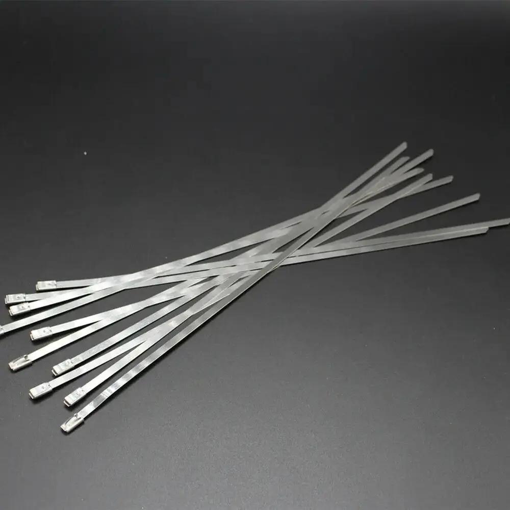 20Pcs New 4.6mm 304 Stainless Steel Cable Ties Heavy Duty Exhaust Wrap Cable Zip Tie Metal Multi-Purpose Locking Ties
