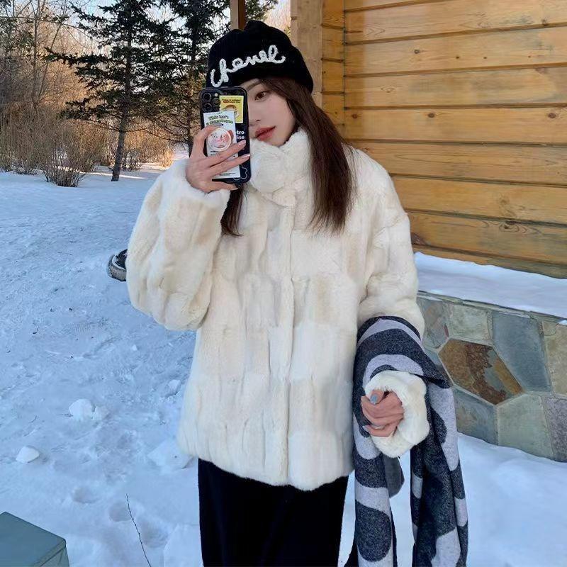 New coat winter imitation rabbit fur stand-up collar short fur coat thickened temperament celebrity Mao Mao coat women