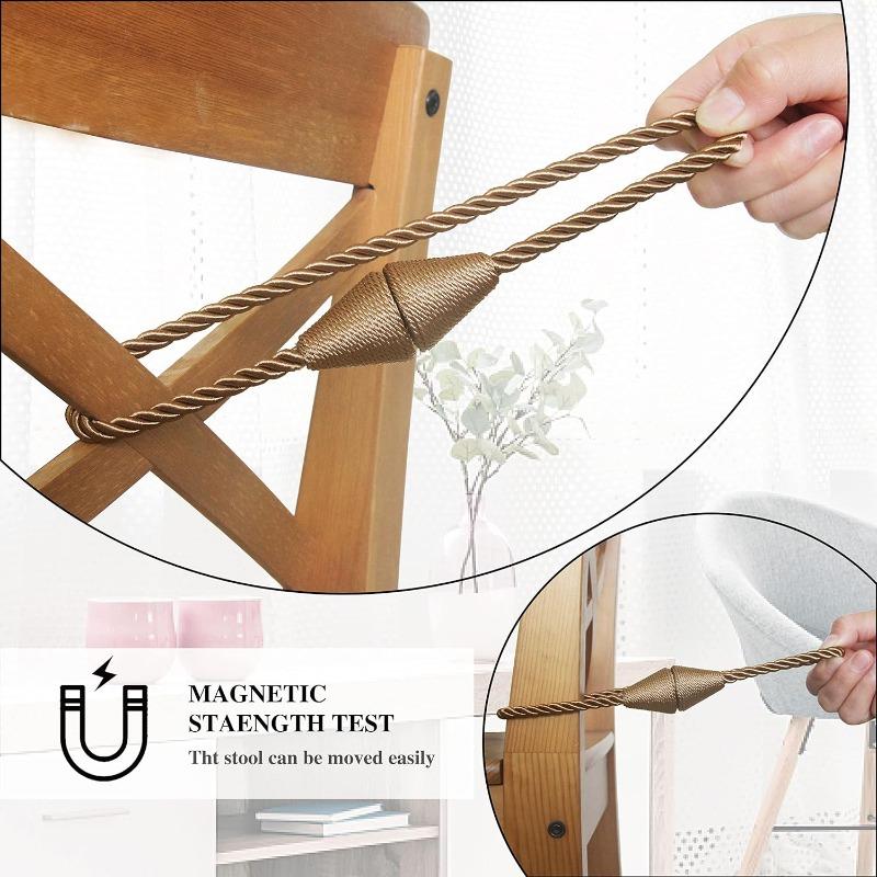 2 Pack Magnetic Curtain Tiebacks Rope Modern Handmade Curtain Tie Backs Decorative Drapes Weave Holdbacks for Window Décor