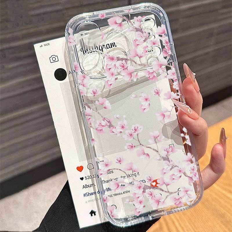 Pink Flower Daisy Clear Case For Samsung Galaxy A17 A16 A07 A06 A57 A55 A56 A36 A26 A54 A53 A35 A15 A34 A23 A14 A32 Phone Cases