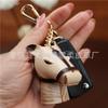First Layer Cowhide Pony Pendant Car Keychain Leather Rope Bag Pendant Accessories Zodiac Gifts