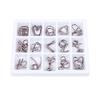 15Pcs Metal Wire Puzzles Brain Teaser Metal Wire Puzzles Educational Toy Gift