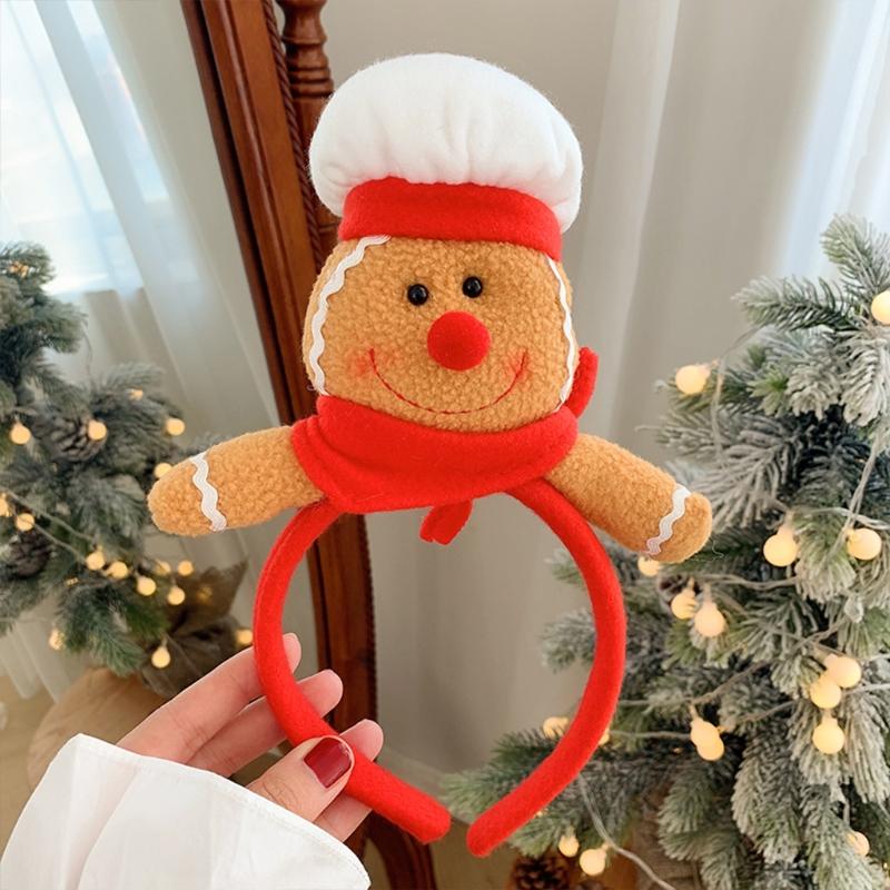Xmas Santa Claus Hair Hoop Gingerbread Man Headband Snowman Hairband Holiday Party Headbands Christmas Photo Props