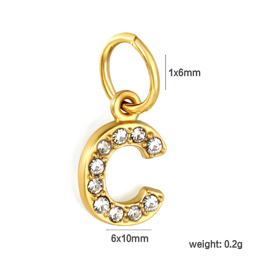 Diamond Stainless Steel Jewelry Accessories 26 Letter Pendant Pendant DIY Necklace Bracelet Accessories