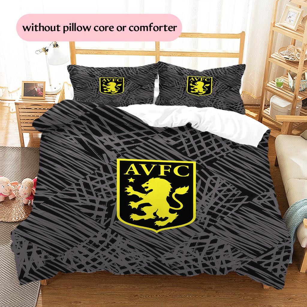 Set Copripiumino con Fantasia Aston Villa F.C Decorazione per la Casa Regalo (1 * copripiumino + 2 * federe senza imbottitura)
