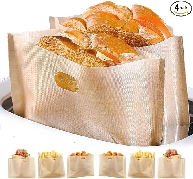 

Non-stick toaster bags, reusable, heat-resistant, and easy to clean (10-pack)