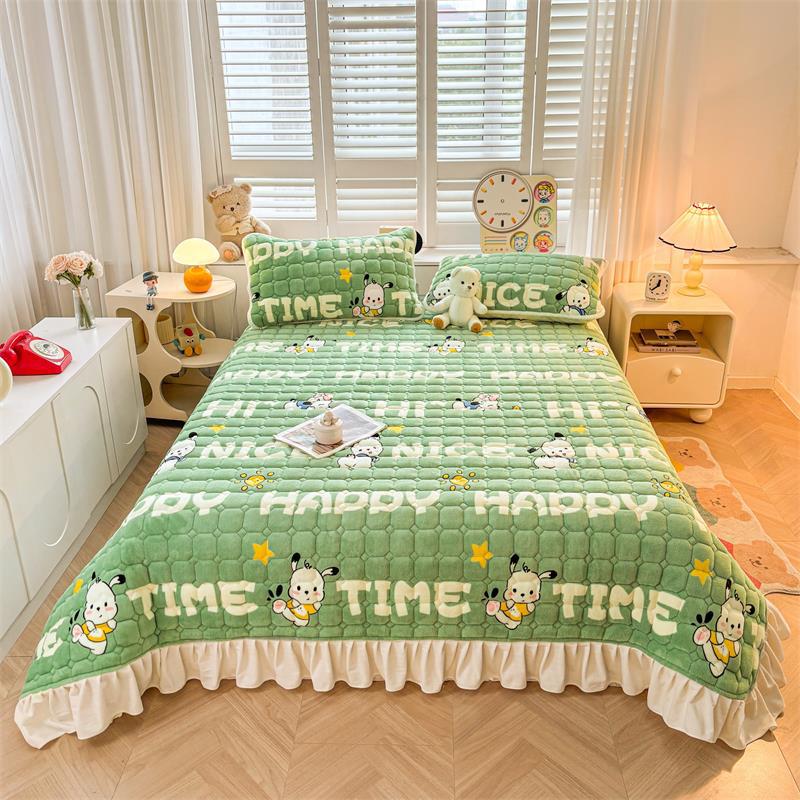 Four Season Universal Milk Velvet Mattress Coral Fleece Home Thicken Cushion With Fleece Padding Student Dormitory Bed Sheets