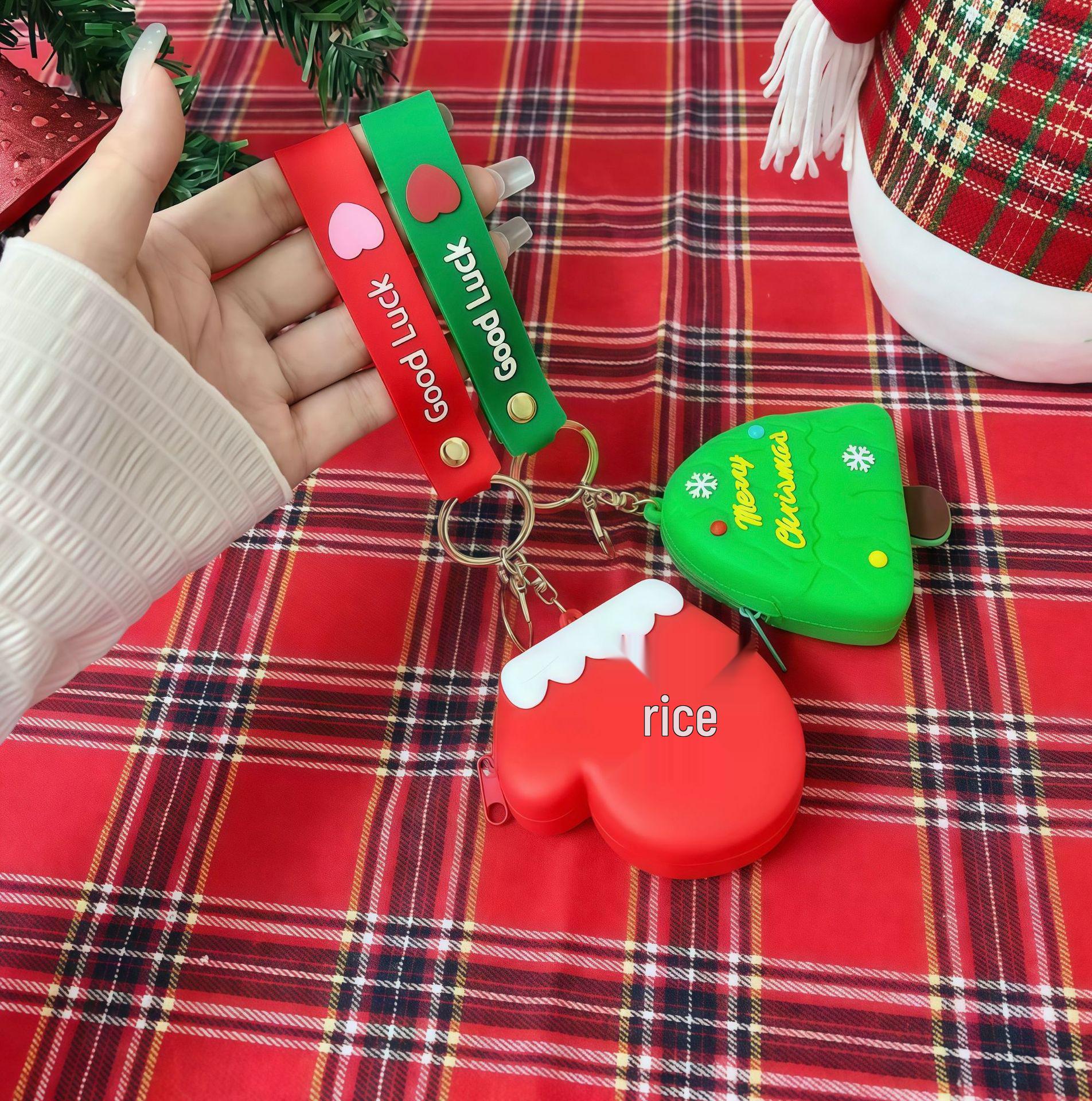 

Charming Christmas Silicone Coin Purse & Card Holder: Cute Cartoon Design, Perfect Small Gift. 8 x 2 x 9 cm