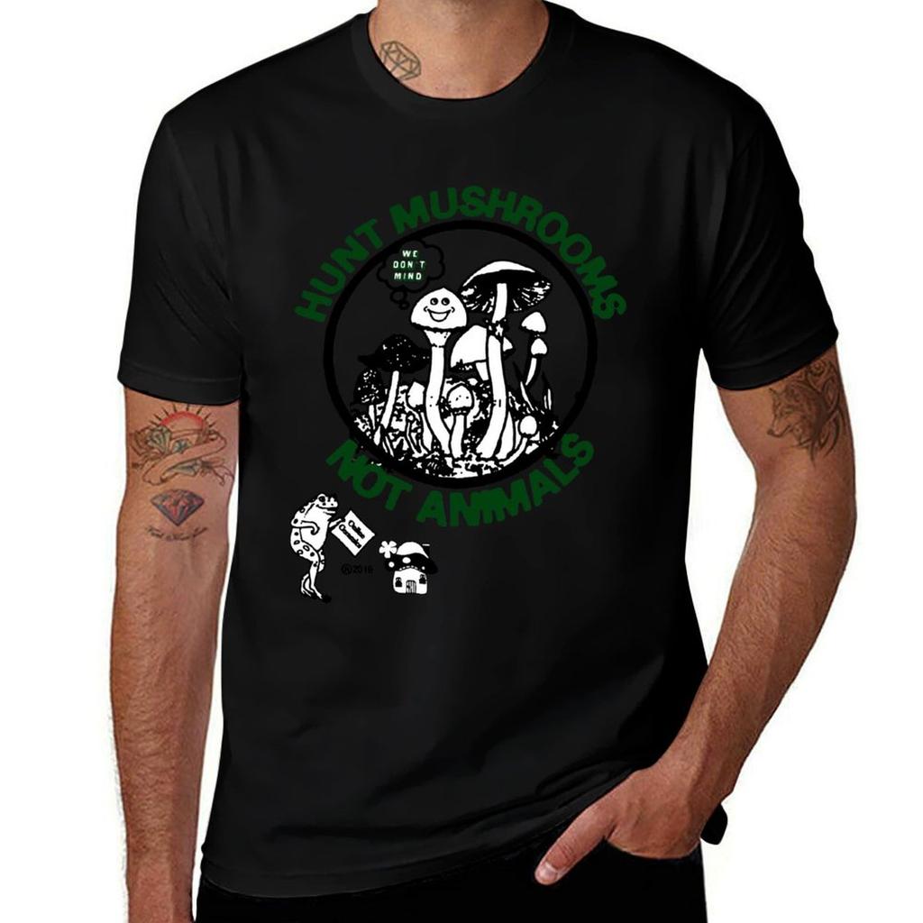 Hunt Mushrooms Not Animals Essential Tshirt Water Resistant Casual Tshirt