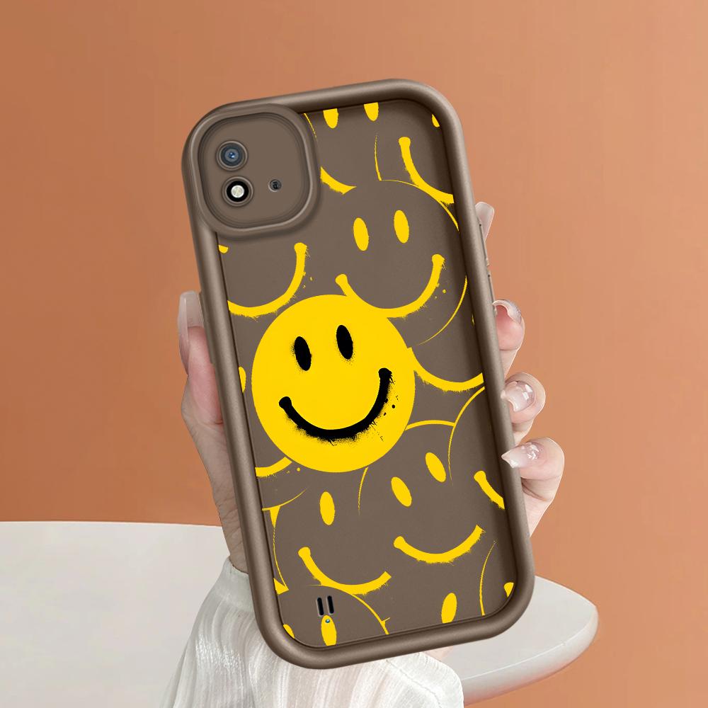 Soft Silicone Square Ladder Printing Pattern Phone Casing Full Cover Camera Shockproof Protection Rubber Case for OPPO Realme