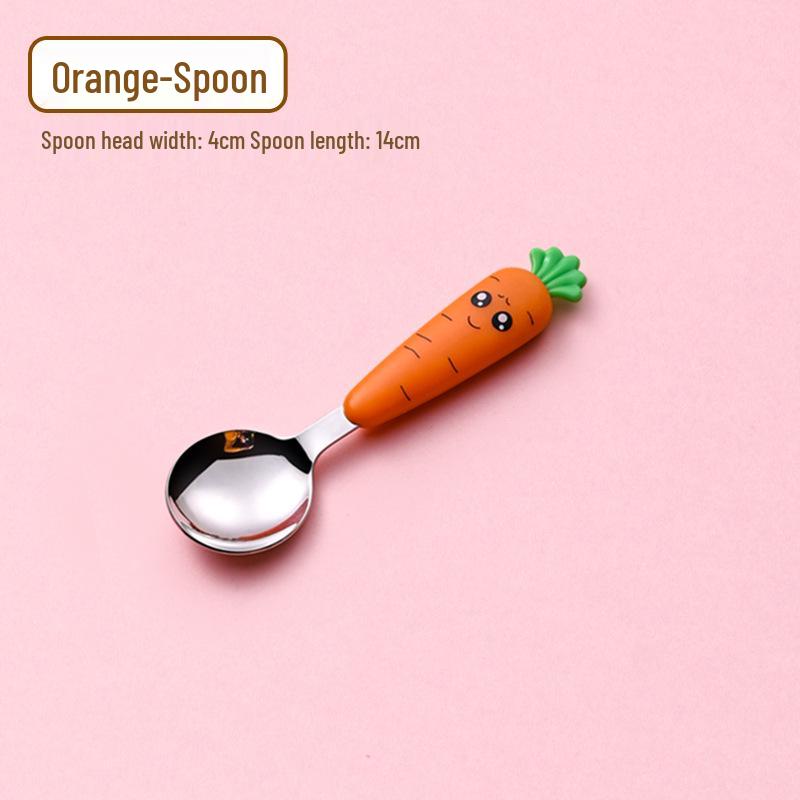 

Cross-border Anti-fall Cartoon Baby Training Spoon & Fork Set